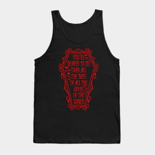 Quoth Morticia in red Tank Top